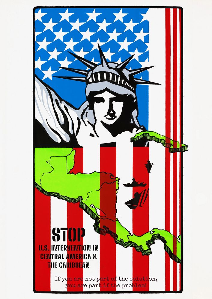 American flag poster template, vintage design