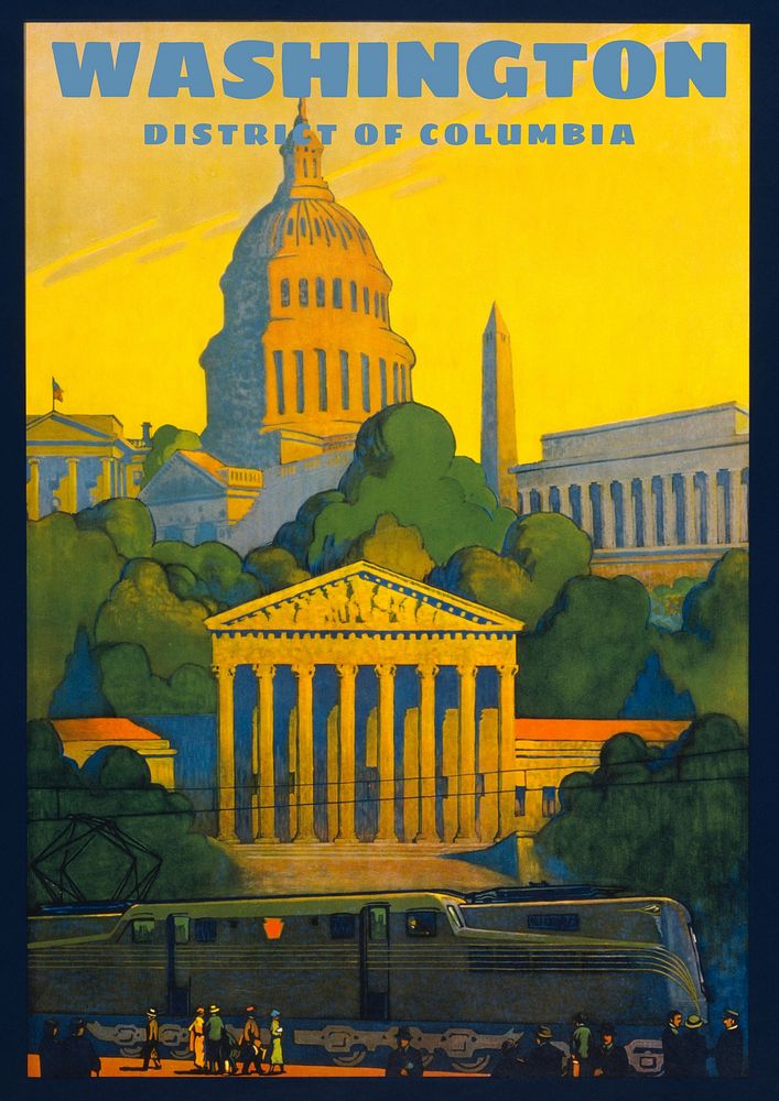 Washington, USA poster template, vintage design