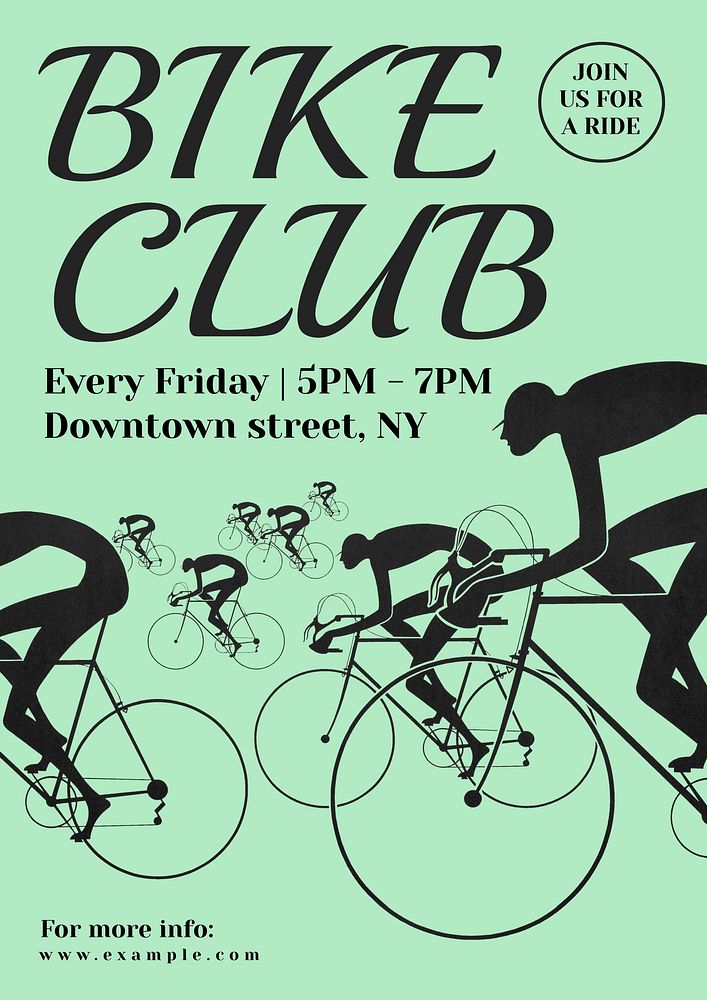 Bike club poster template, vintage design