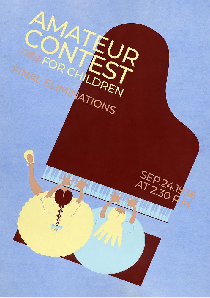 Piano concert poster template, modern design