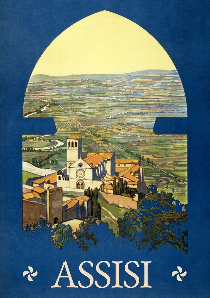 Assisi, Italy poster template