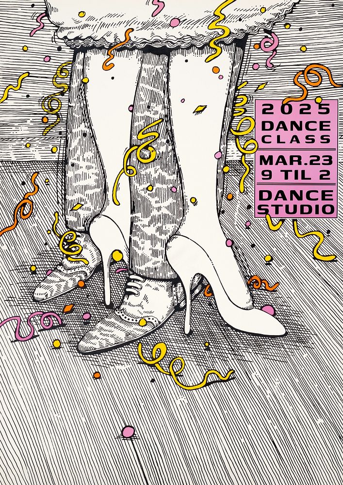 Dance school poster template