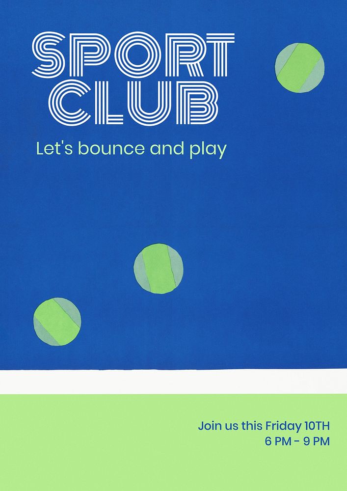 Sport club poster template, vintage design
