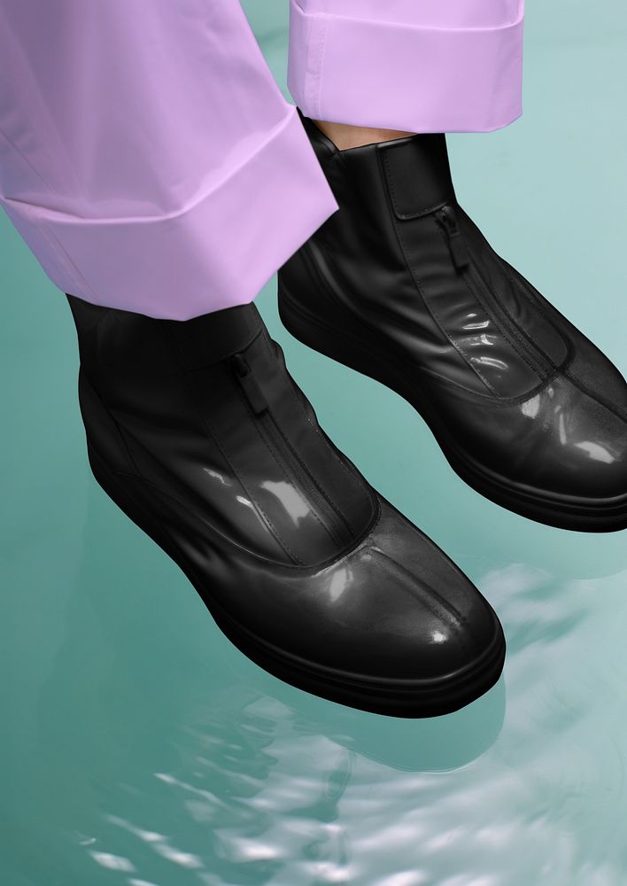 Black boots mockup psd