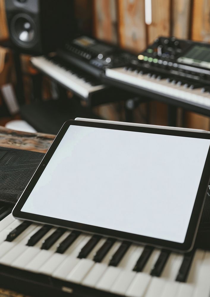 Tablet mockup music electronics recreation.
