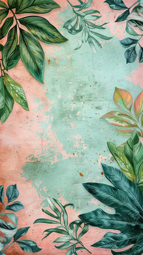 Wallpaper vines texture vegetation painting.