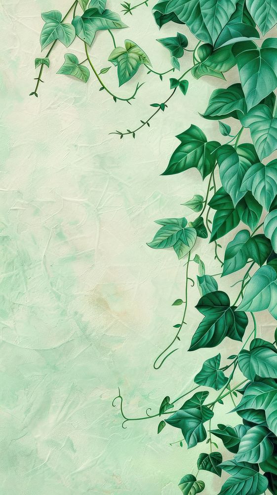 Wallpaper vines plant green leaf.