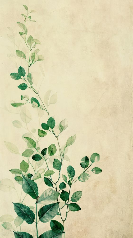 Wallpaper botanical herbal plant herbs.