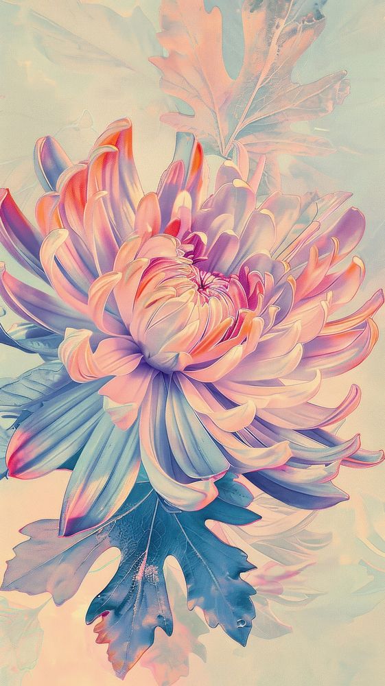 Wallpaper chrysanthemum asteraceae graphics painting.