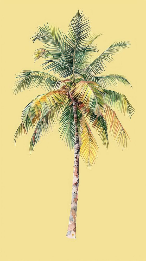 Wallpaper coconut tree arecaceae produce plant.