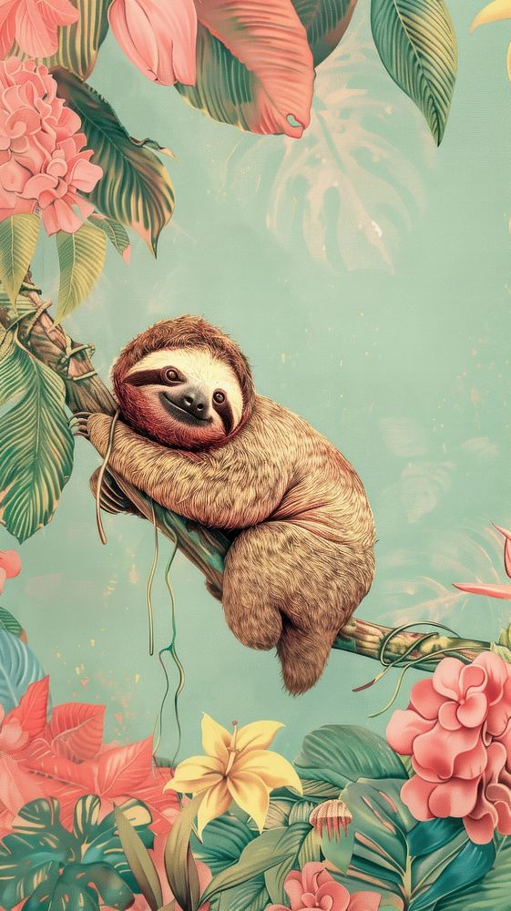 Wallpaper sloth wildlife animal mammal.