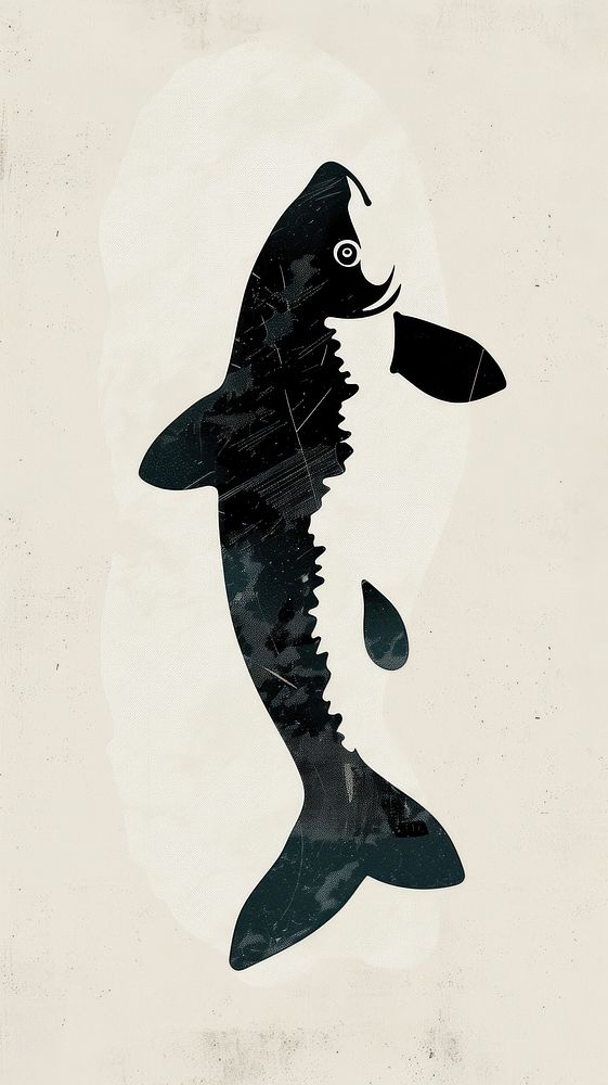 Fish silhouette animal shark.