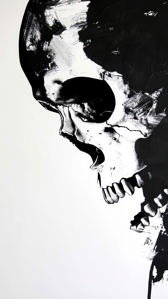Skull stencil person batman.