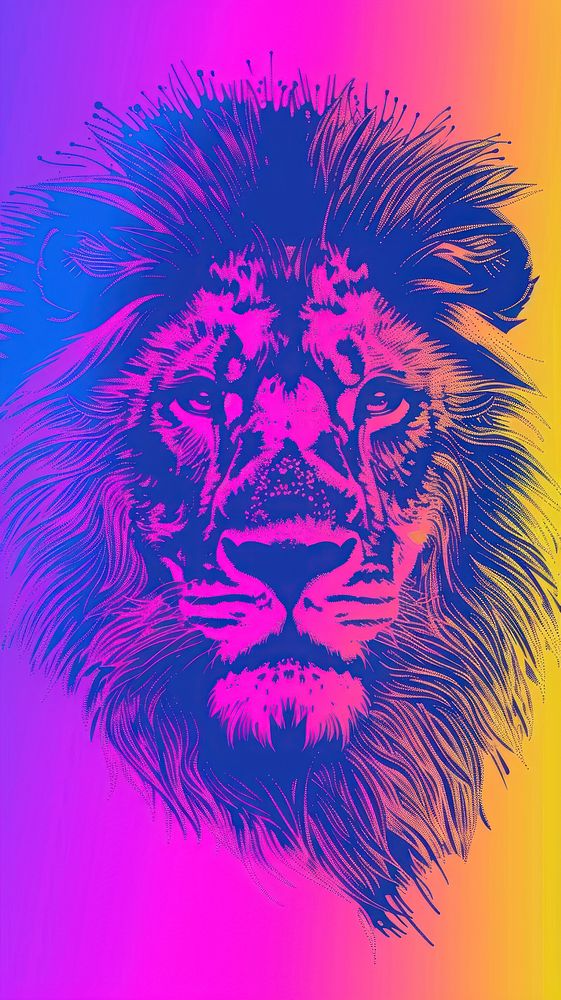 Lion graphics illustrated wildlife.