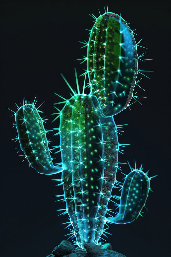 Render of glowing catus cactus animal plant.