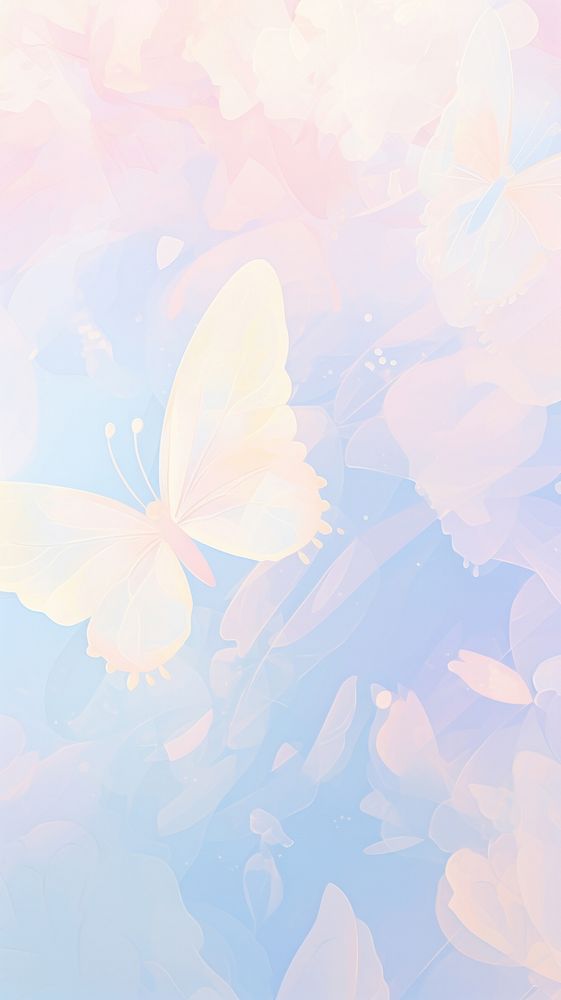 Blurred gradient Butterfly painting outdoors blossom.