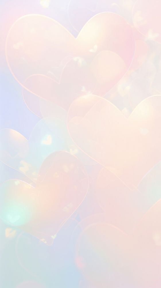 Blurred gradient Heart shape balloon light.