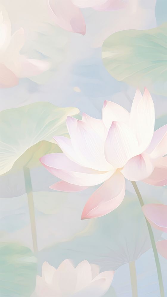 Blurred gradient Lotus painting blossom flower.