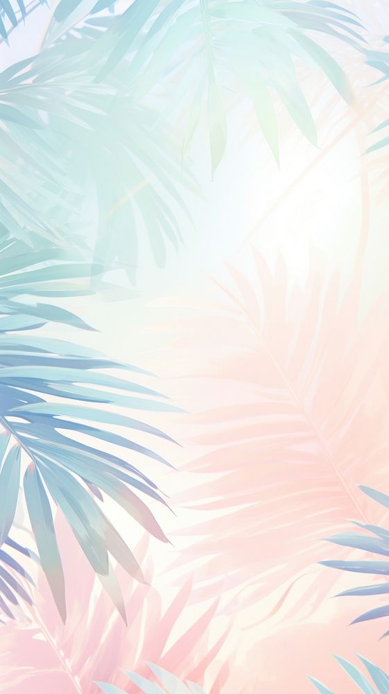 Blurred gradient Palm vegetation graphics outdoors.
