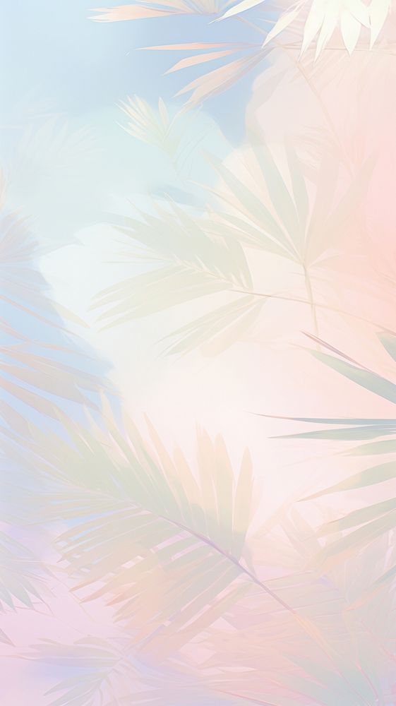 Blurred gradient Palm tree vegetation graphics outdoors.