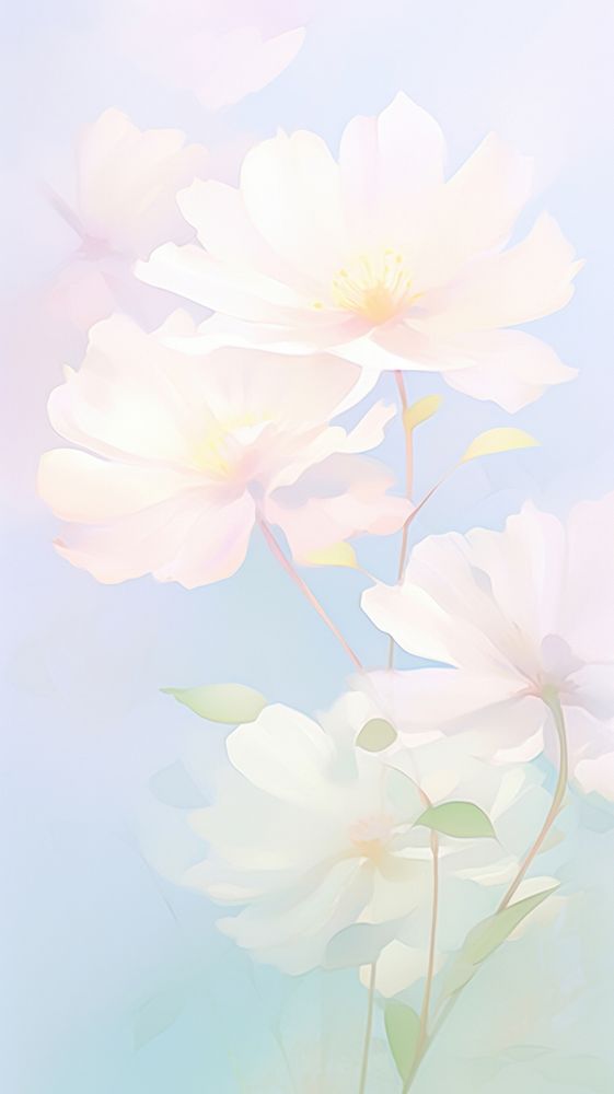 Blurred gradient White flower asteraceae graphics painting.