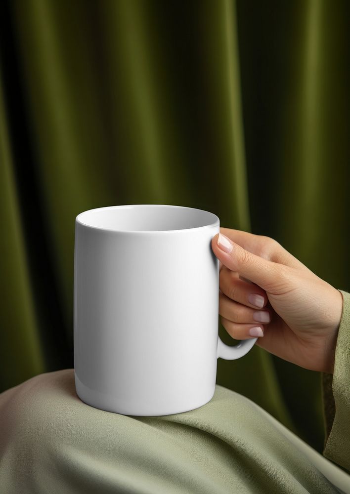 White  ceramic mug mockup psd