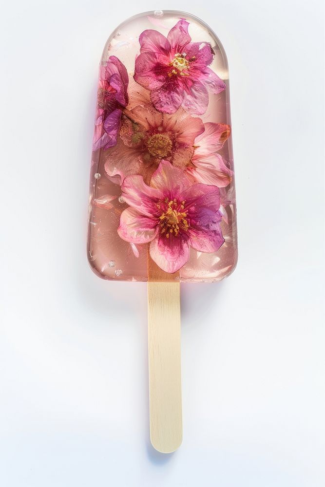 Flower resin ice cream shaped dessert creme food.