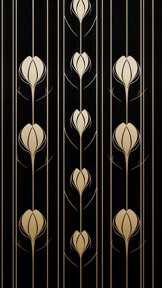Art deco tulips wallpaper pattern lighting graphics.