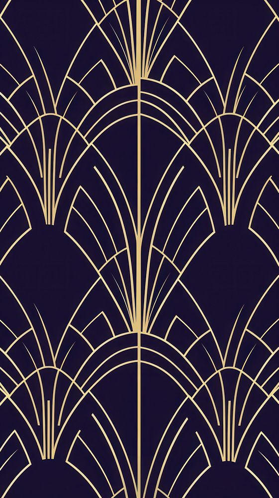 Art deco seamless wallpaper pattern graphics floral design.
