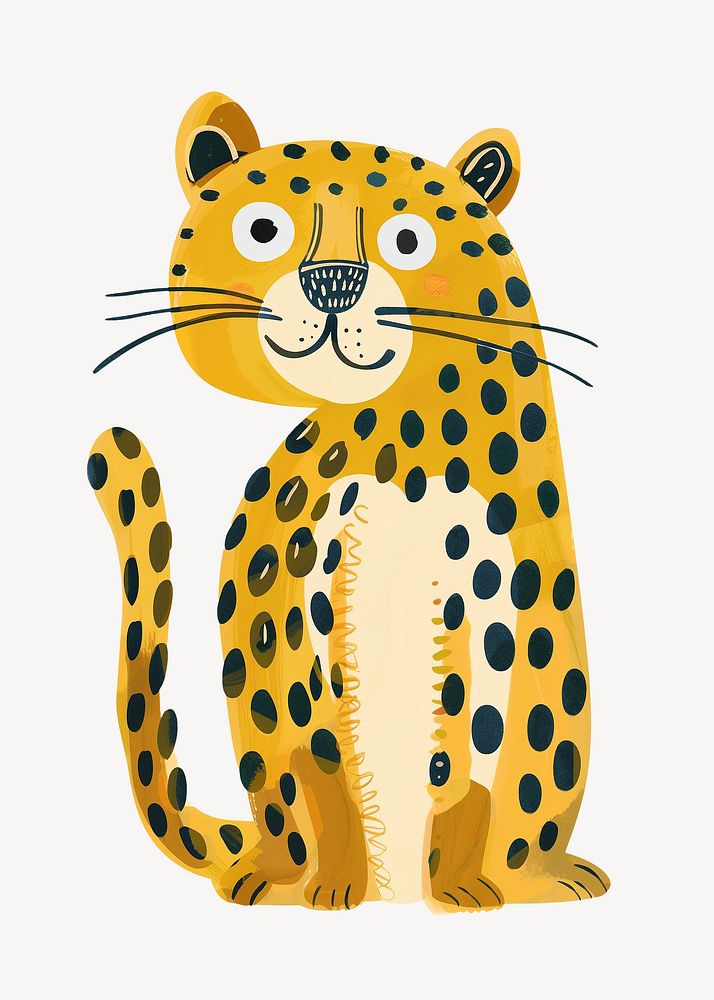 Cute Leopard safari animal digital art  illustration