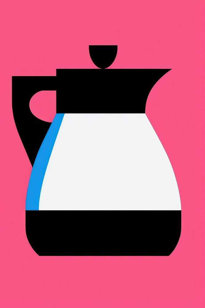 A flat illustration of A coffee pot on a warming plate pottery vase jug.