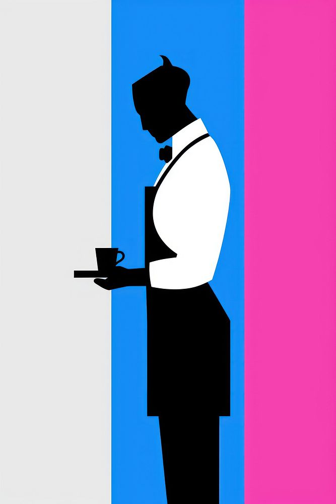 A flat illustration of A Barista line performer standing.