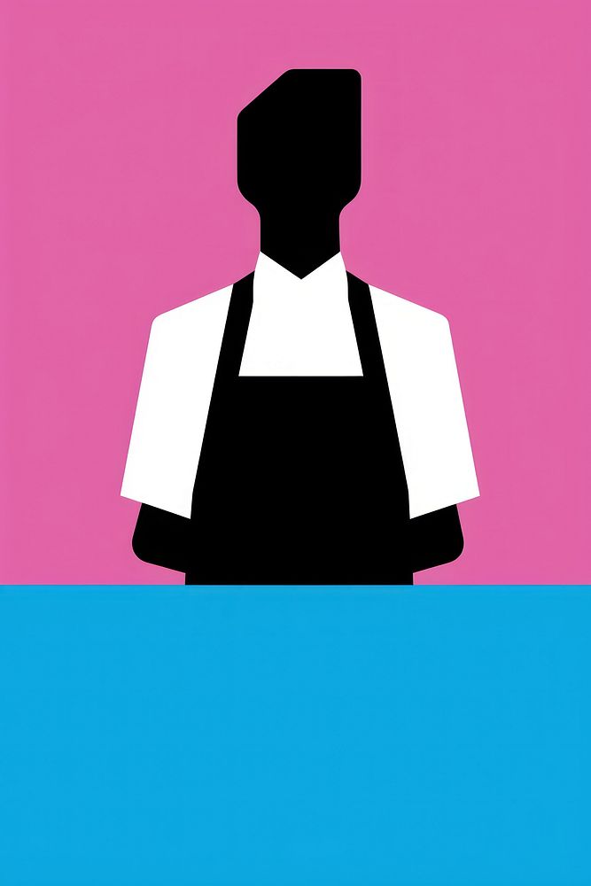 A flat illustration of A Barista clothing overcoat apparel.