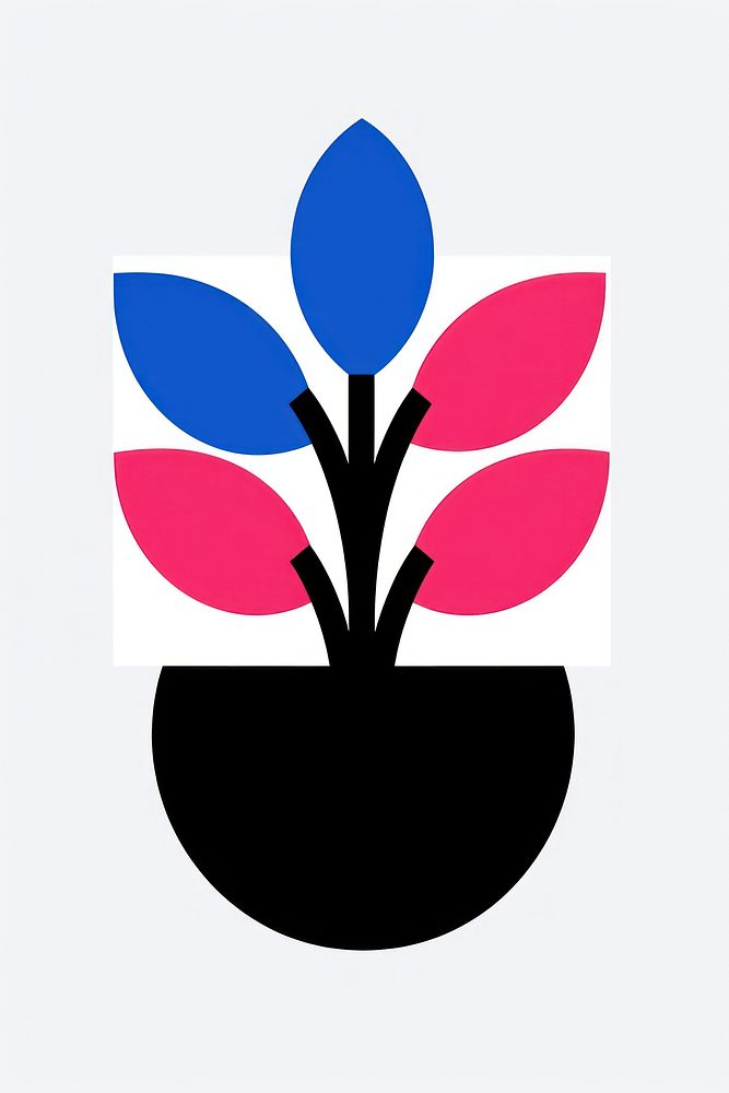 A flat illustration of A plant in a simple pot produce blossom pottery.