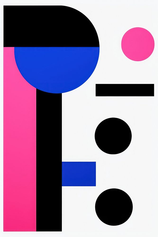 A flat illustration of Abstract Expressionism shape line pink.