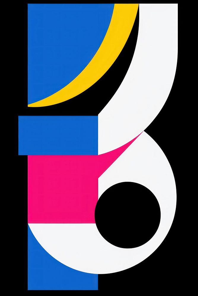 A flat illustration of Abstract Expressionism graphics symbol number.