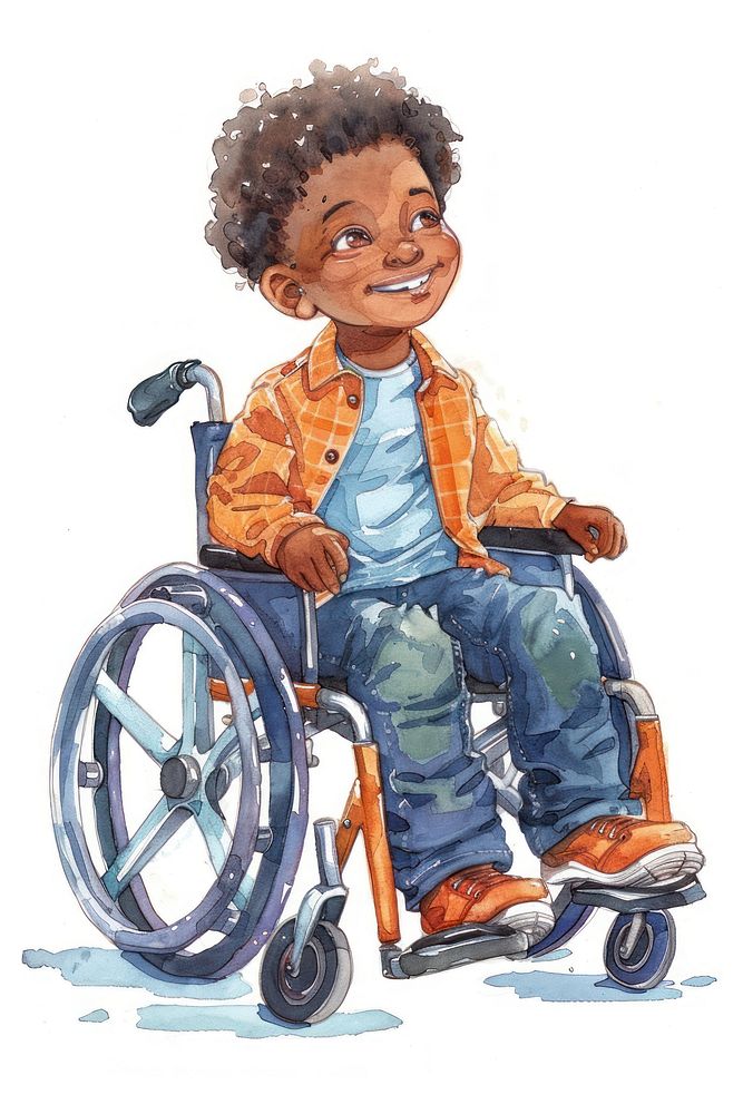 Disabled boy wheelchair child transportation.