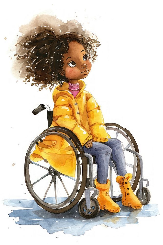 Disabled girl wheelchair furniture clothing.