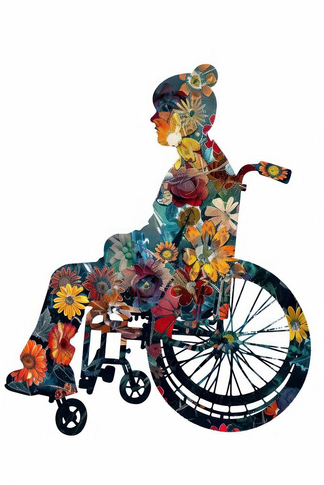 Flower Collage disabled kid wheelchair furniture machine.
