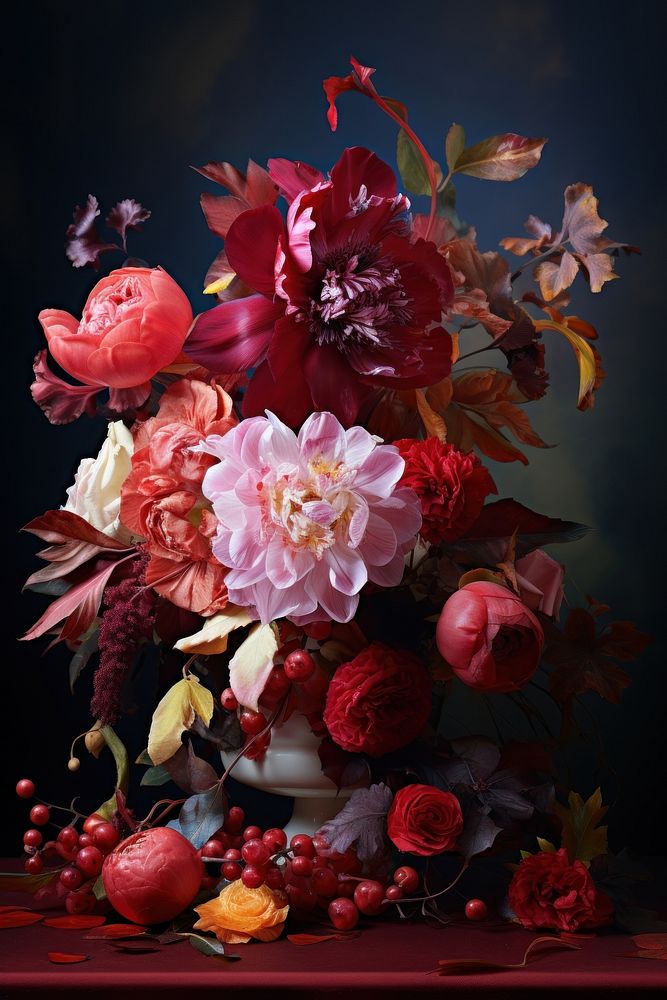 Floral poetic still life photograph style graphics painting blossom.