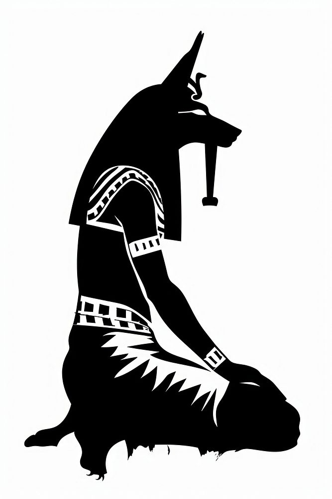 Anubis silhouette stencil animal.