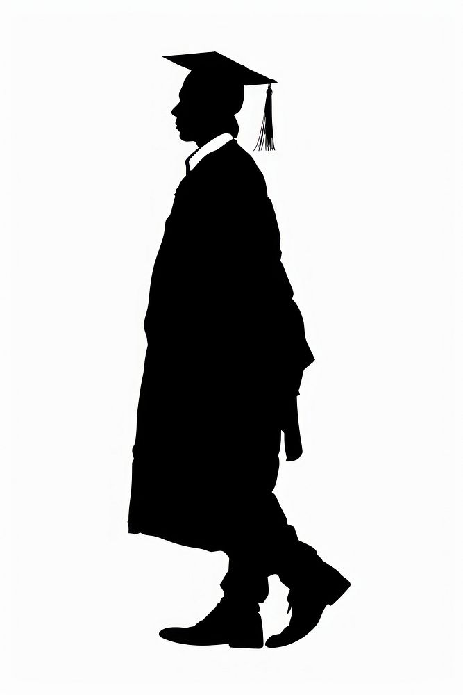 Graduated person silhouette graduation clothing.