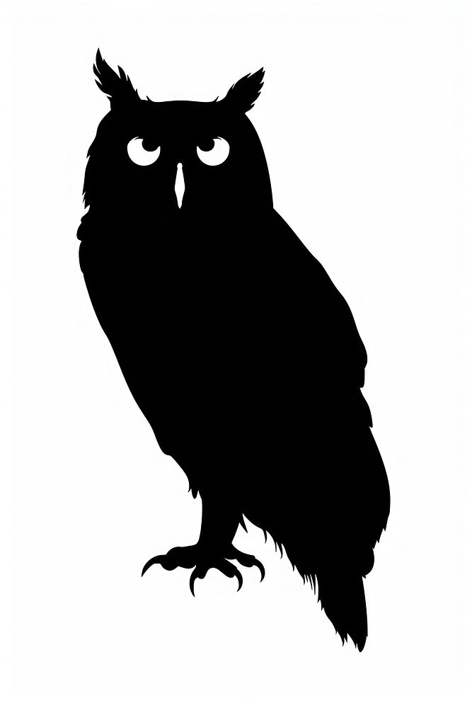 Owl silhouette wildlife stencil.