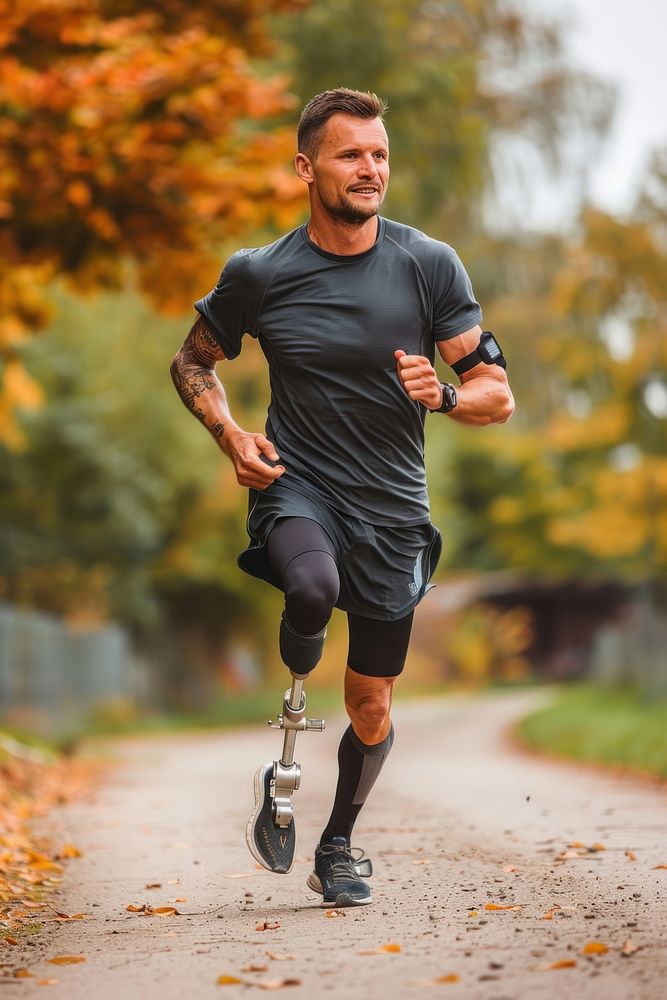 Disabled athlete run running jogging person.