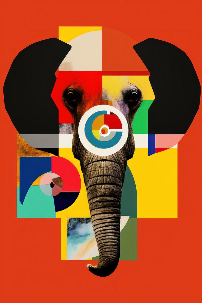 Elephant collage art wildlife.