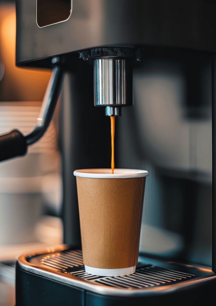 White paper coffee cup beverage espresso drink.