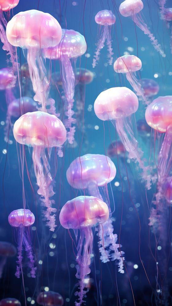 Many sizes of jellyfishes animal invertebrate balloon.