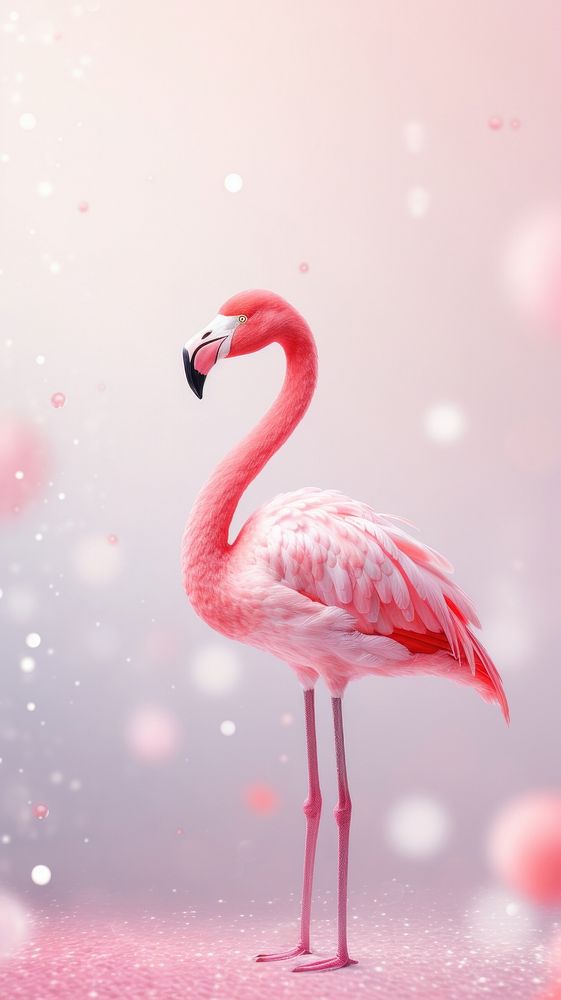 Cute pink flamingo animal bird beak.