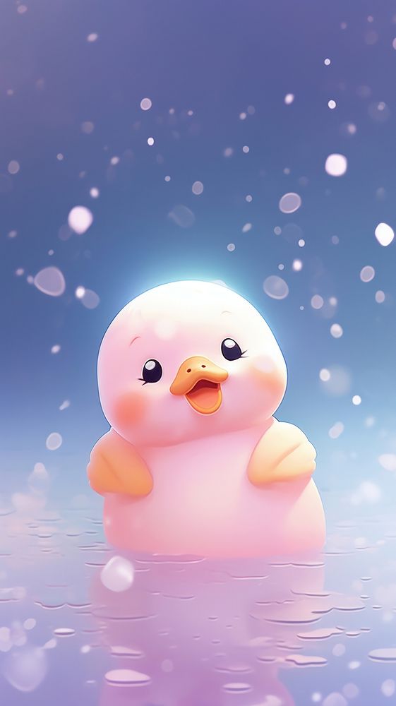 Chubby duck cartoon outdoors snowman.