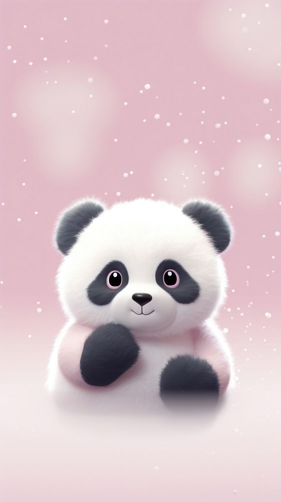 Chubby panda animal mammal plush.